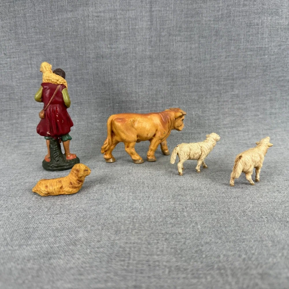 Vintage Made in Germany Nativity Set 11 Piece Plastic Christmas Manger Figures